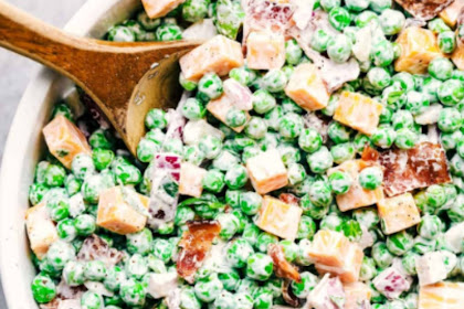 BEST EVER CREAMY PEA SALAD WITH BACON