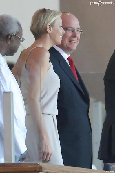 Princess Charlene of Monaco attended Herculis meeting at the Louis II Stadium in Monaco