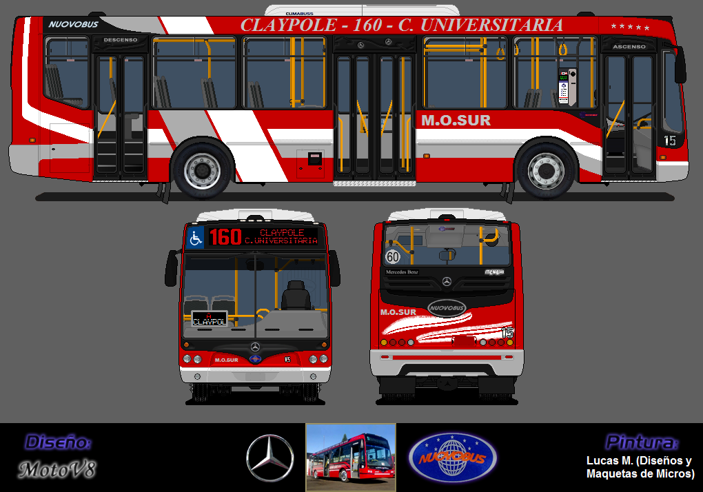 Diseños y Maquetas de Micros Nuovobus Menghi Linea 160