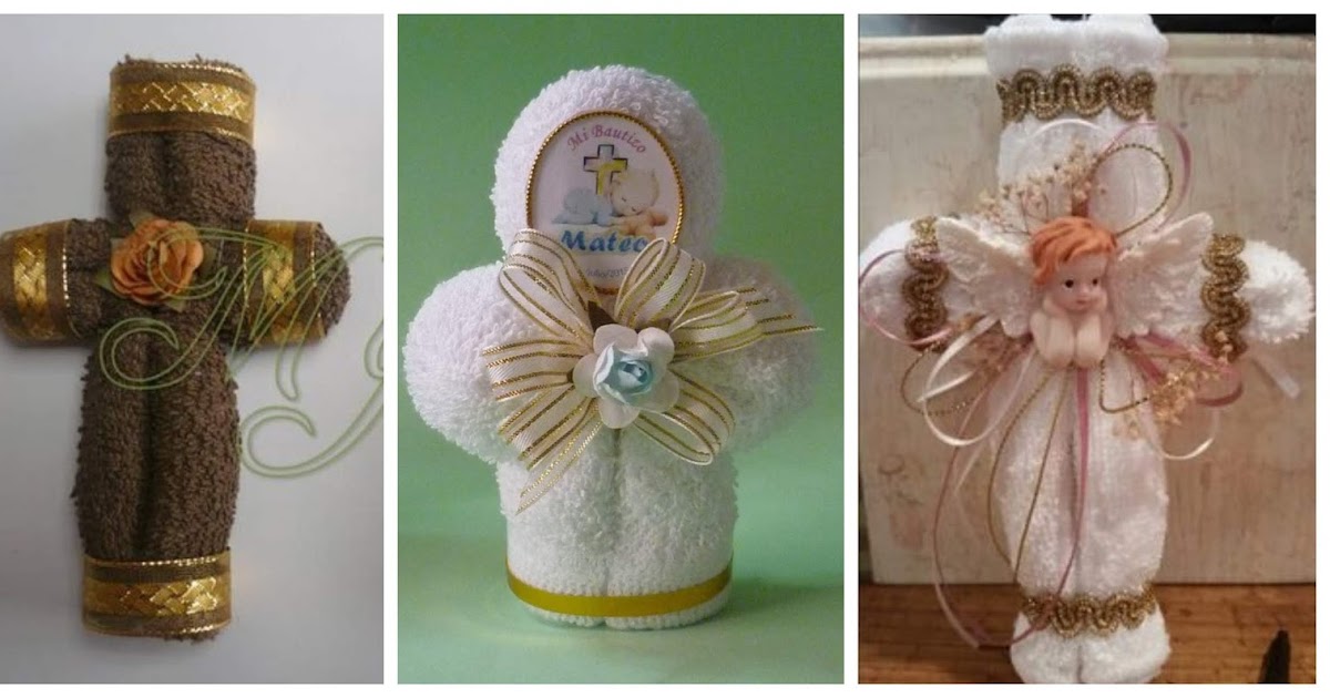Haz recuerditos con toallas para regalar en bautizos o primera comunión