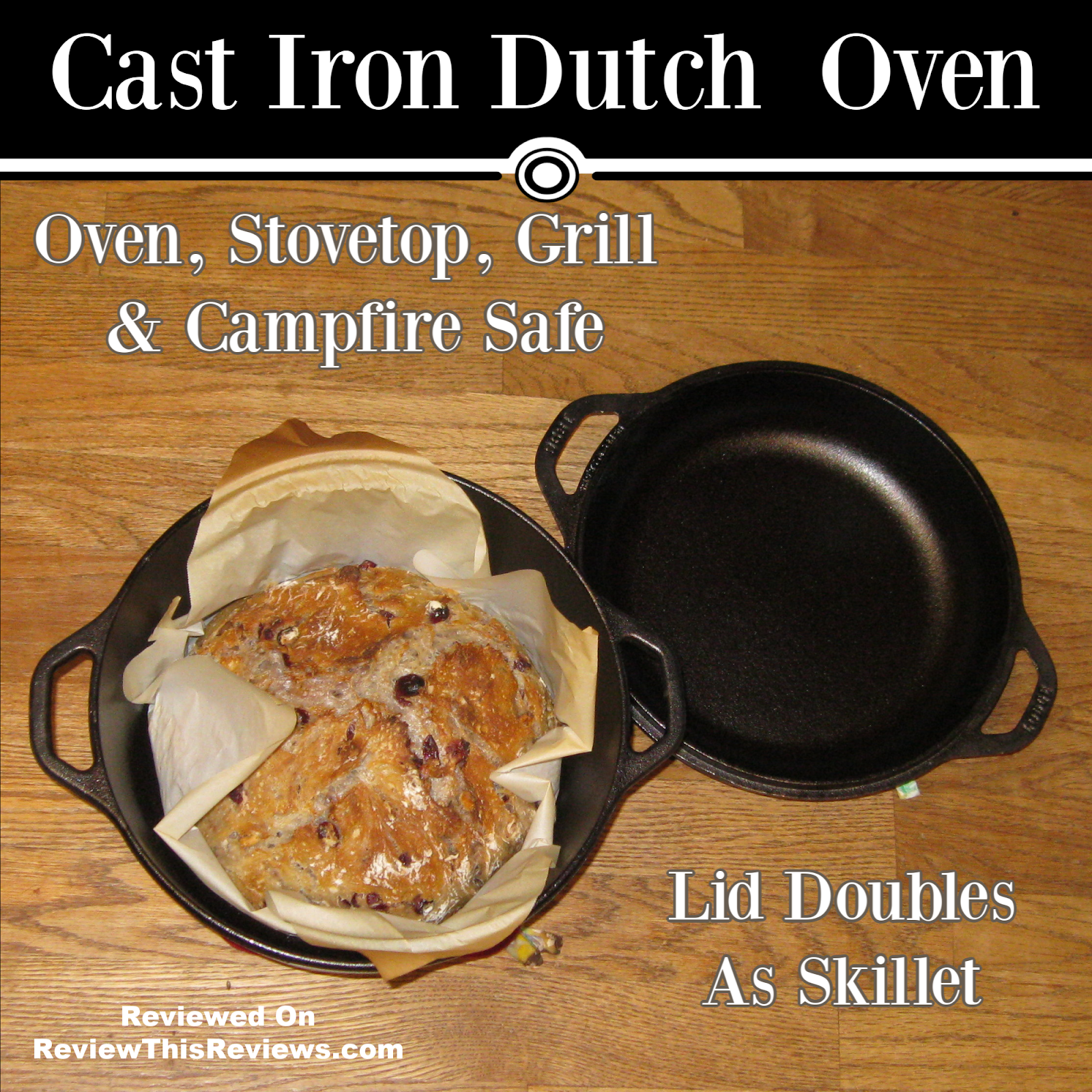 Lodge Pre-Seasoned Cast Iron Double Dutch Oven With Loop Handles