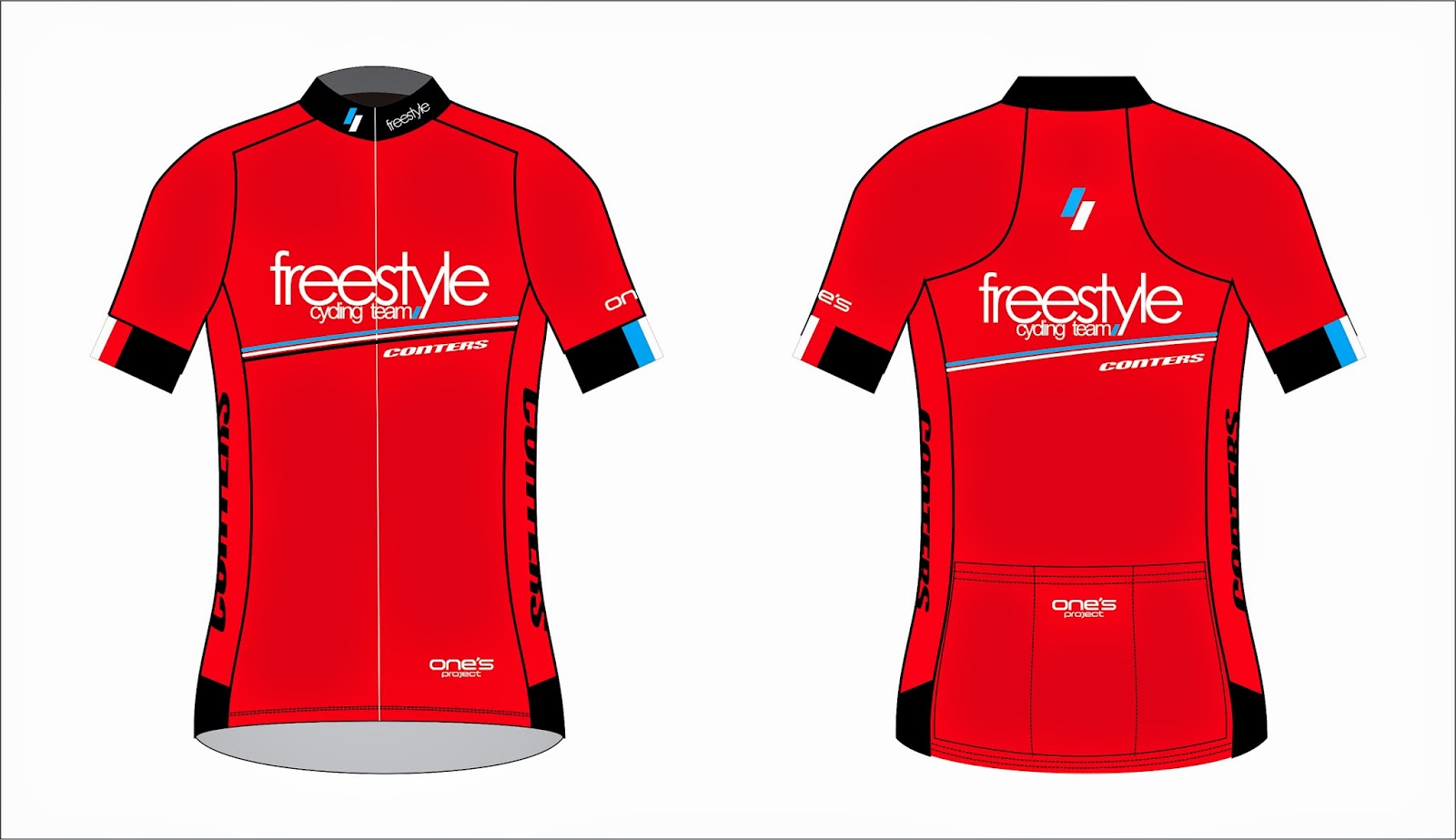 ONE'S PROJECT sportswear co. freestyle blue cycling jersey