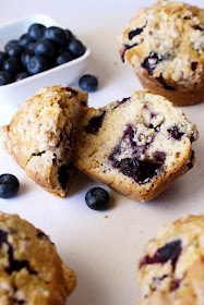 Muffins crocantes de mirtilo