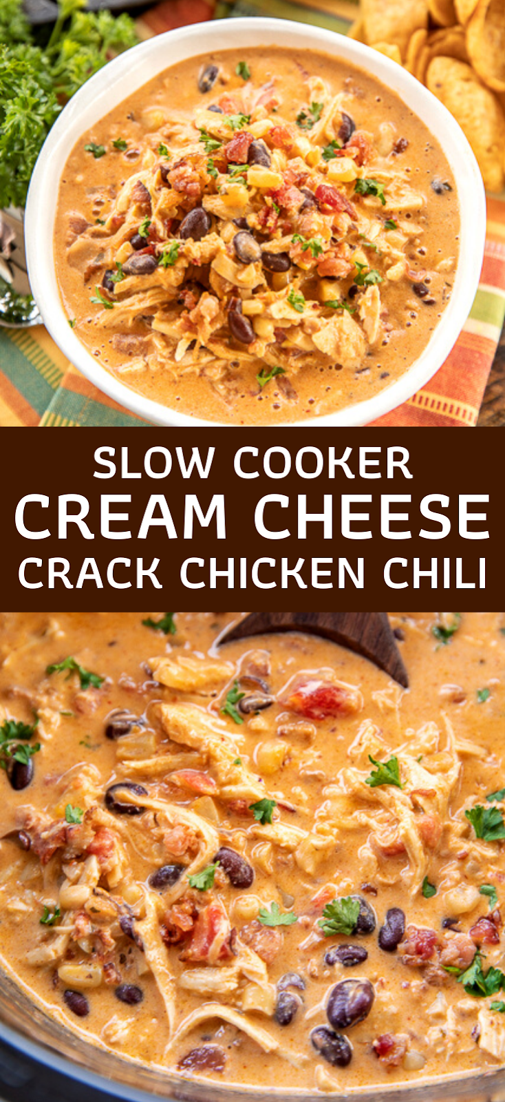 Slow Cooker Cream Cheese Crack Chicken Chili