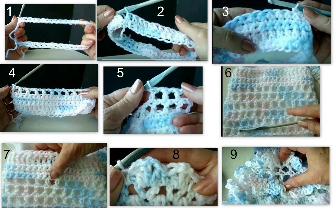 how to crochet a bottom with a mesh ruffle. PATTERN TUTORIAL/ DIY