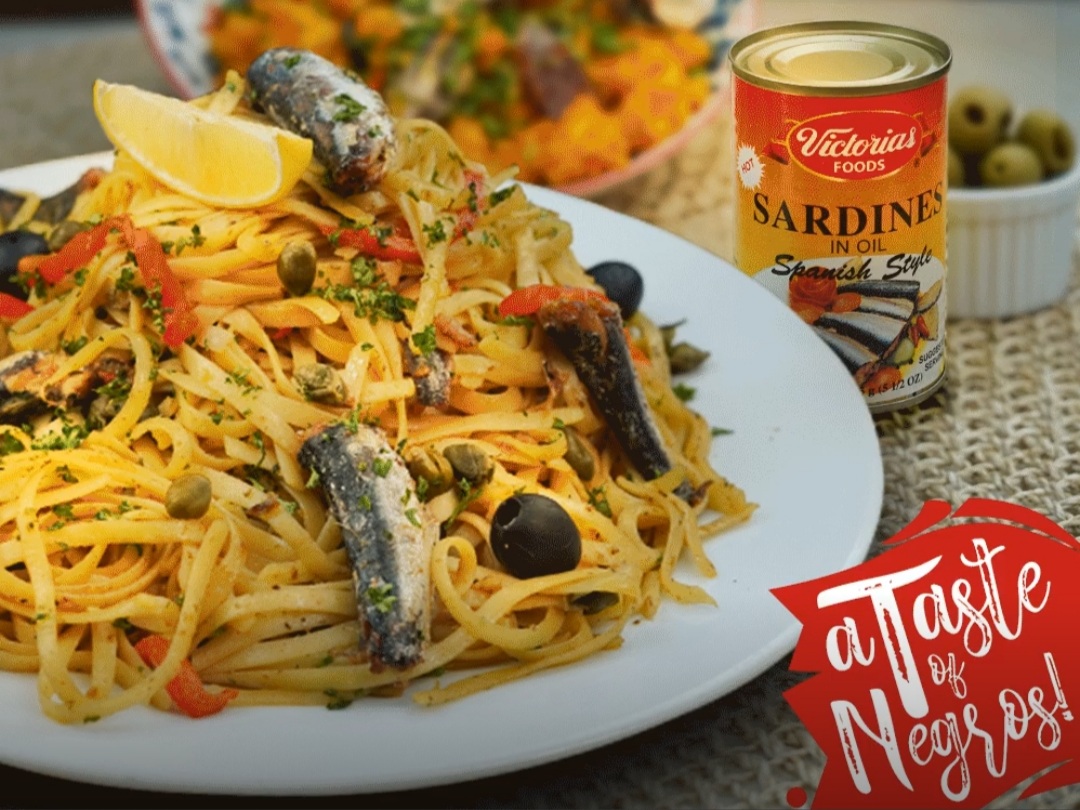 VICTORIAS FOODS RECIPE Sardine Pasta with SunDried Tomatoes and Kangkong