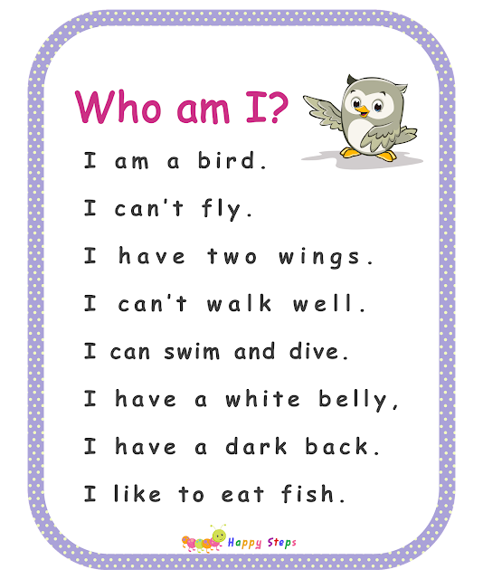 Guessing Game for Kids -  Who am I - I am a penguin