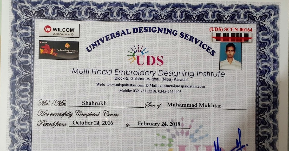 Professional Embroidery Digitizing Training in Karachi Certificate