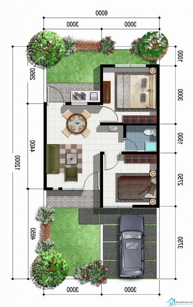 Kumpulan desain rumah  minimalis  dan denah 6x12  lantai  1  