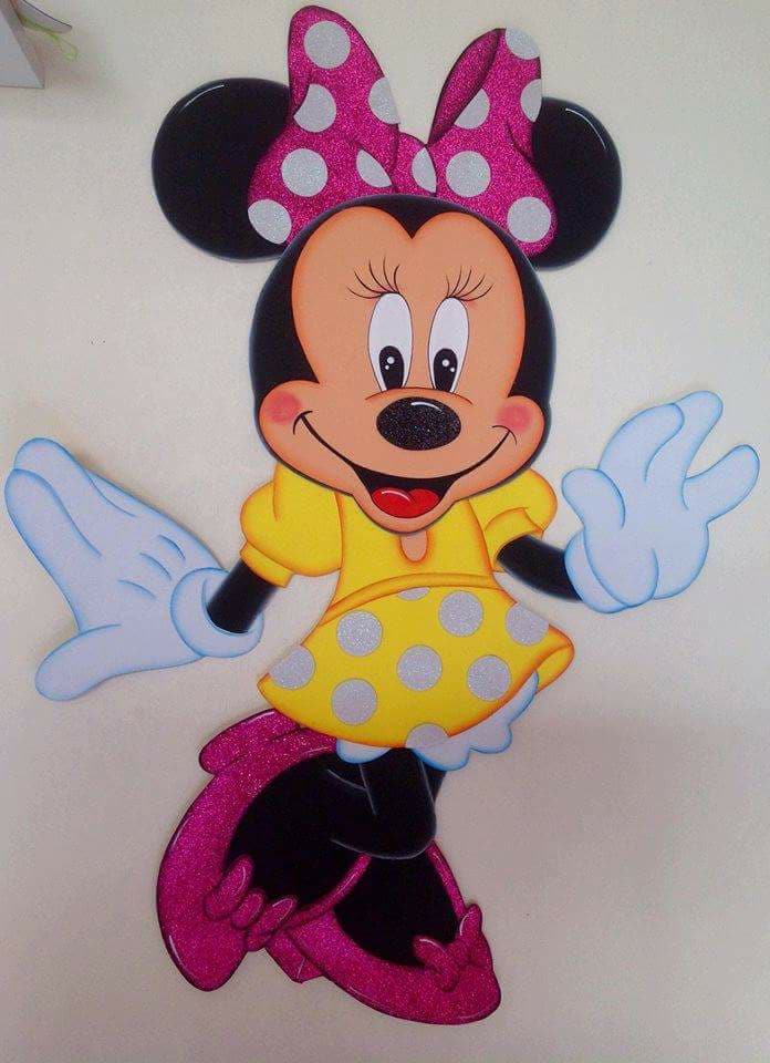 Moldes Gratis de Minnie Mouse con vestido amarillo - Patrones GratisS