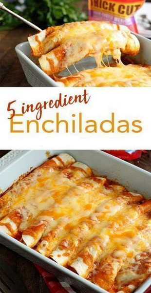 5 Ingredient Beef Enchiladas Recipe Homemade Recipes