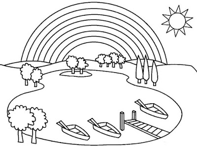 Desenhos de arco-íris para colorir