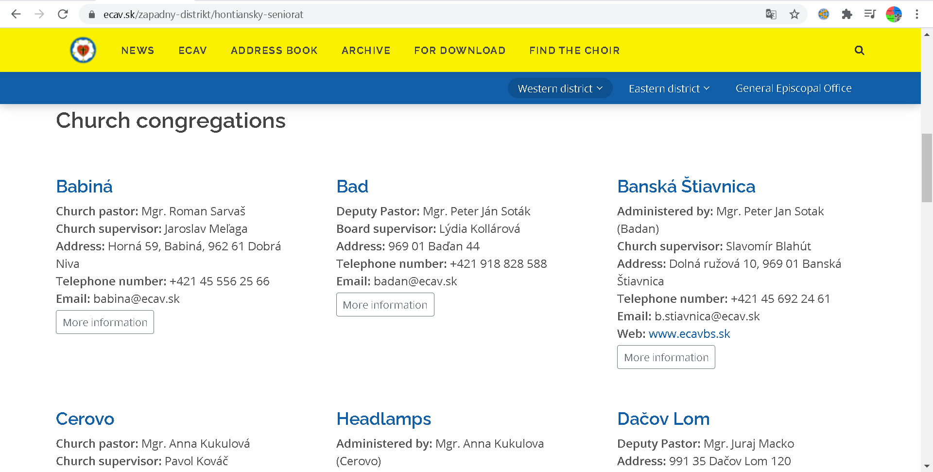 Evangelical Church of the Augsburg Confession in Slovakia Western