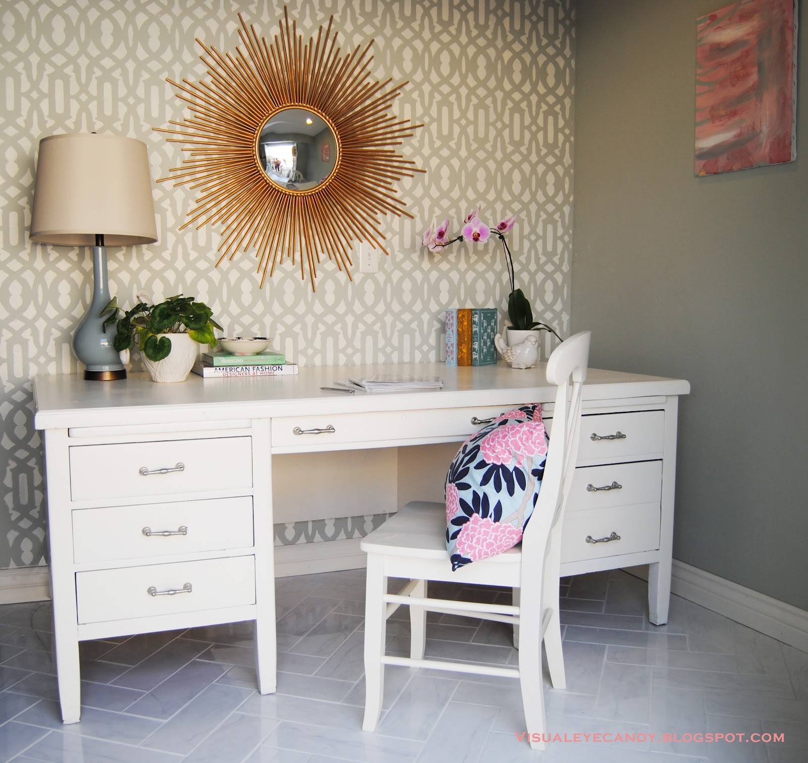 Visual Eye Candy: Girly Glam Office Reveal