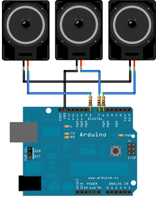 Playing tones on Multiple outputs using the tone() function ~ Arduino ...