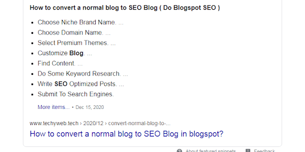 How To Get Google Featured Snippets For Blogger Posts 2021