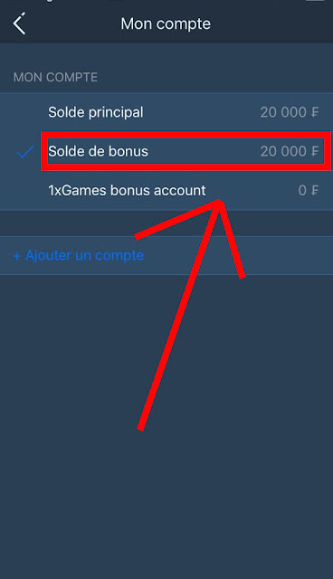 Bonus de 200% après le Première Dépôt de 20 000f
