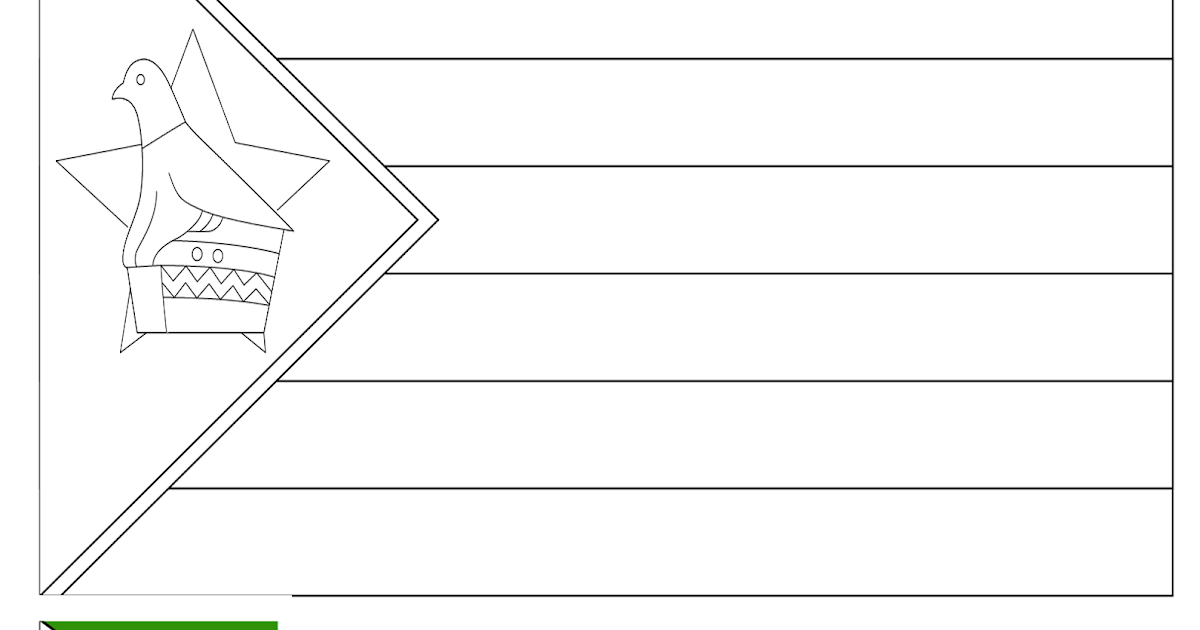 Coloring Page | Flag of Zimbabwe | Drawing | Outline Vectors | Free