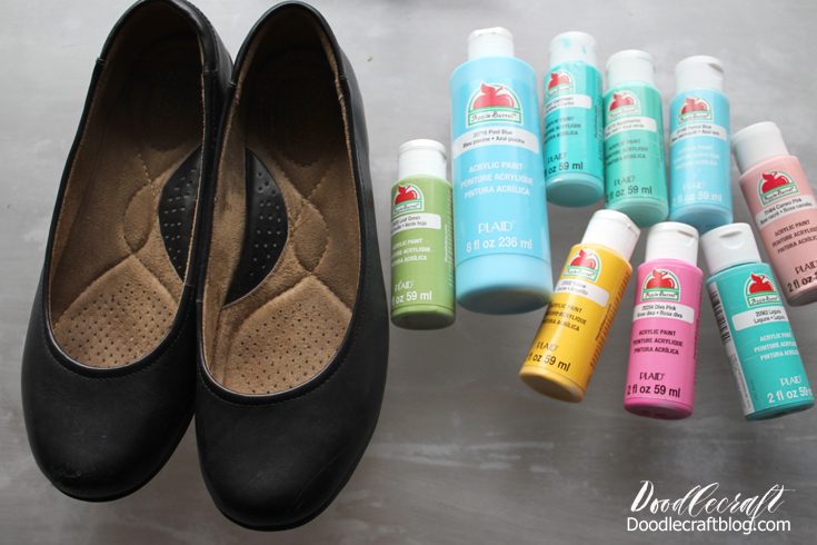 Floral Painted Upcycled Ballet Flat Shoes DIY!