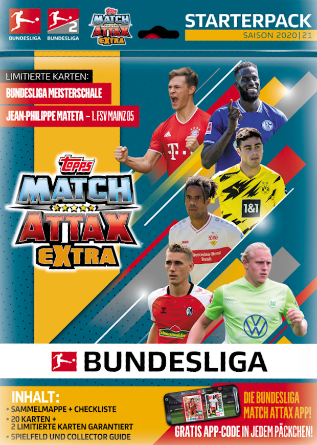 1 x Blister je 24 Cards Topps Match Attax Bundesliga 2020/2021-1 x Multipack 