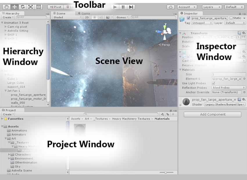 เรียนรู้หน้าตาโปรแกรม Unity ก่อนจะสร้างเกม (Unity Interface) สร้าง