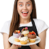 Excited Cook Female Chef with Cake Transparent Image