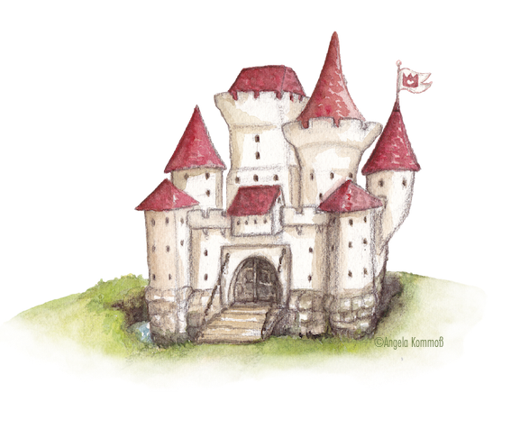 Märchenschloß, kinderbuchillustration, märchen