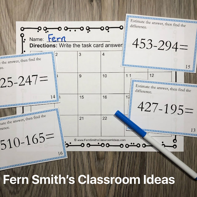 Teaching How to Use Place Value to Subtract Including Lesson Plans, Centers, Task Cards, Color By Numbers & More Resources. #FernSmithsClassroomIdeas