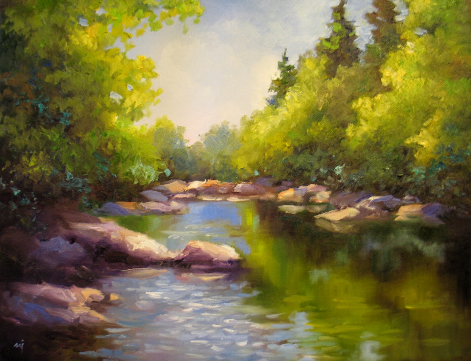 Nel's Everyday Painting Rocks and Stream