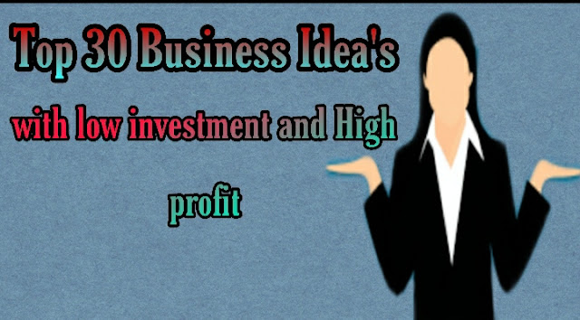 Top 30 Business Idea's with low investment and High profit in India in hindi.