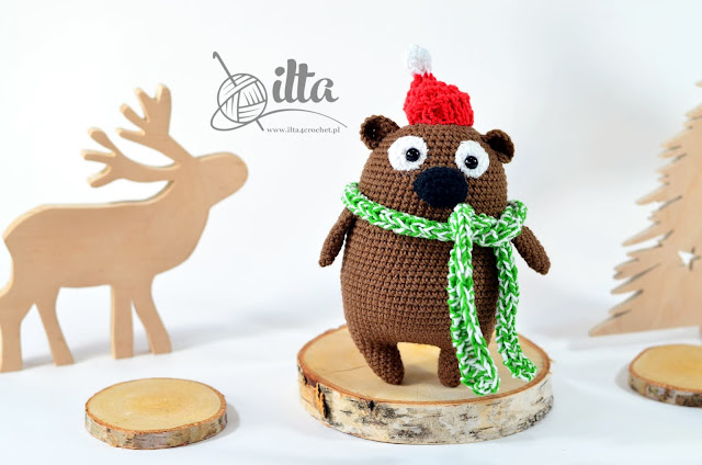 Amigurumi crochet Teddy bear christmas