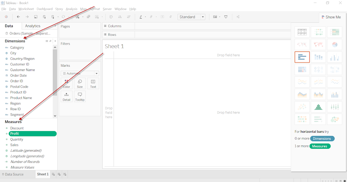 Dimensions & Measures in Tableau
