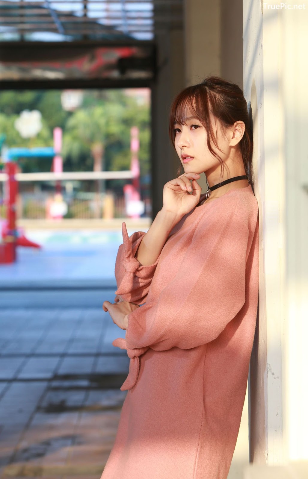 Image-Taiwanese-Model-郭思敏-Pure-And-Gorgeous-Girl-In-Pink-Sweater-Dress-TruePic.net- Picture-54