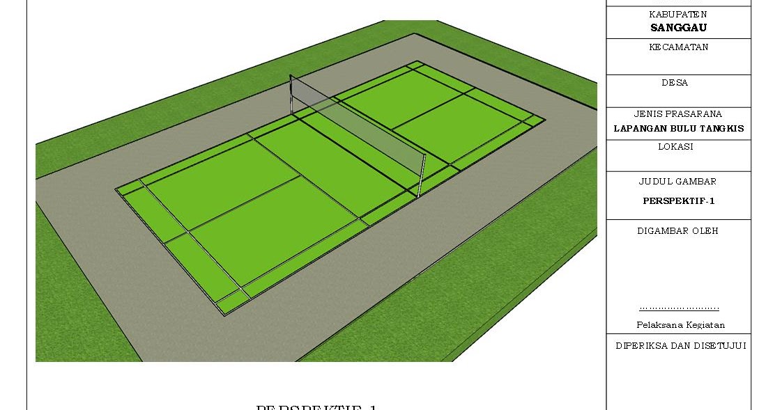 Infrastruktur Perdesaan Desain Dan Rab Lapangan Bulu Tangkis