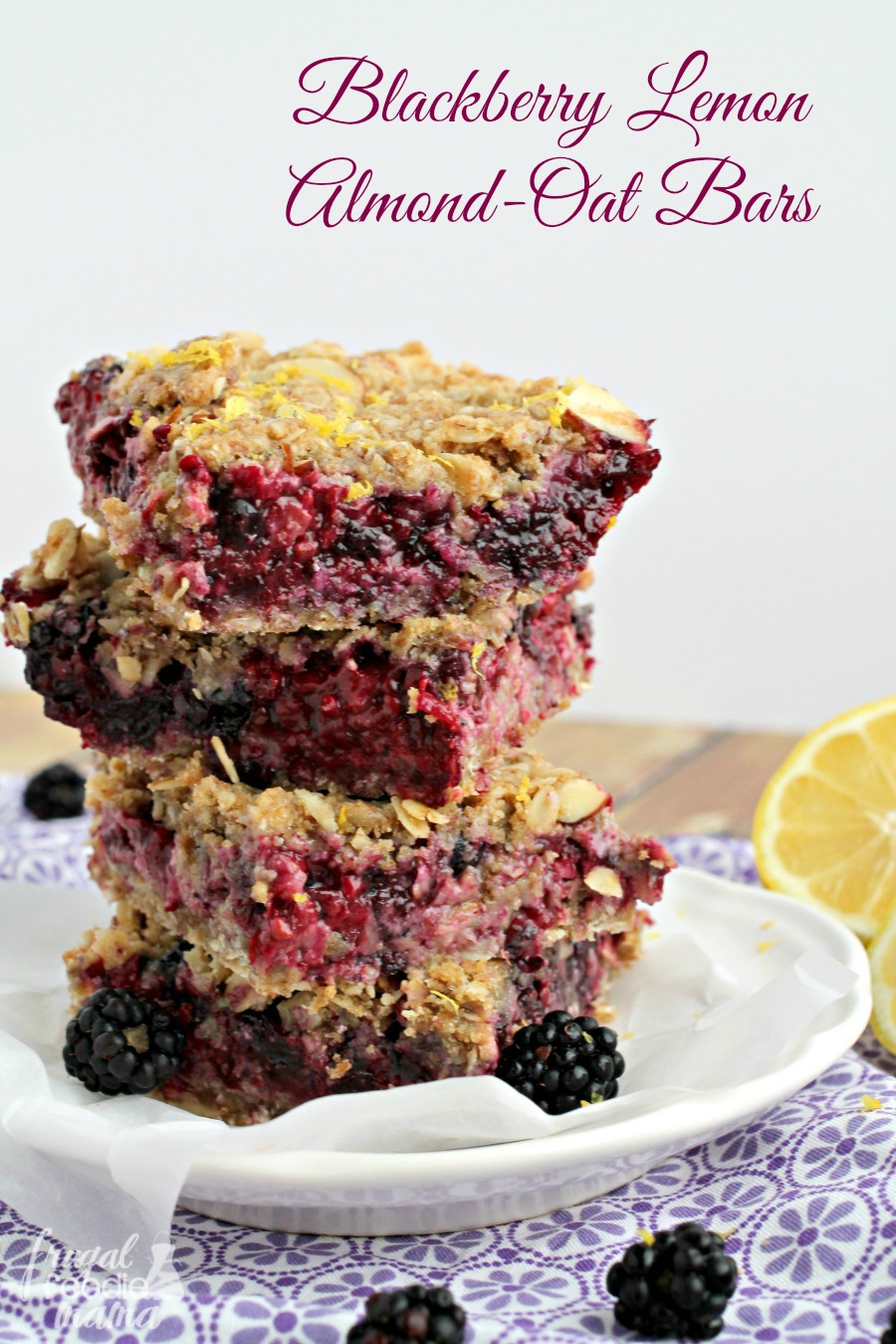 Frugal Foodie Mama Blackberry Lemon AlmondOat Bars