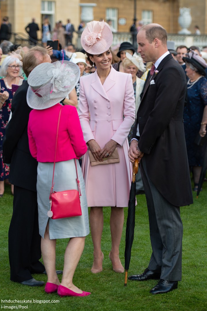Duchess Kate: The Duchess in Pink McQueen for Buckingham Palace Garden ...