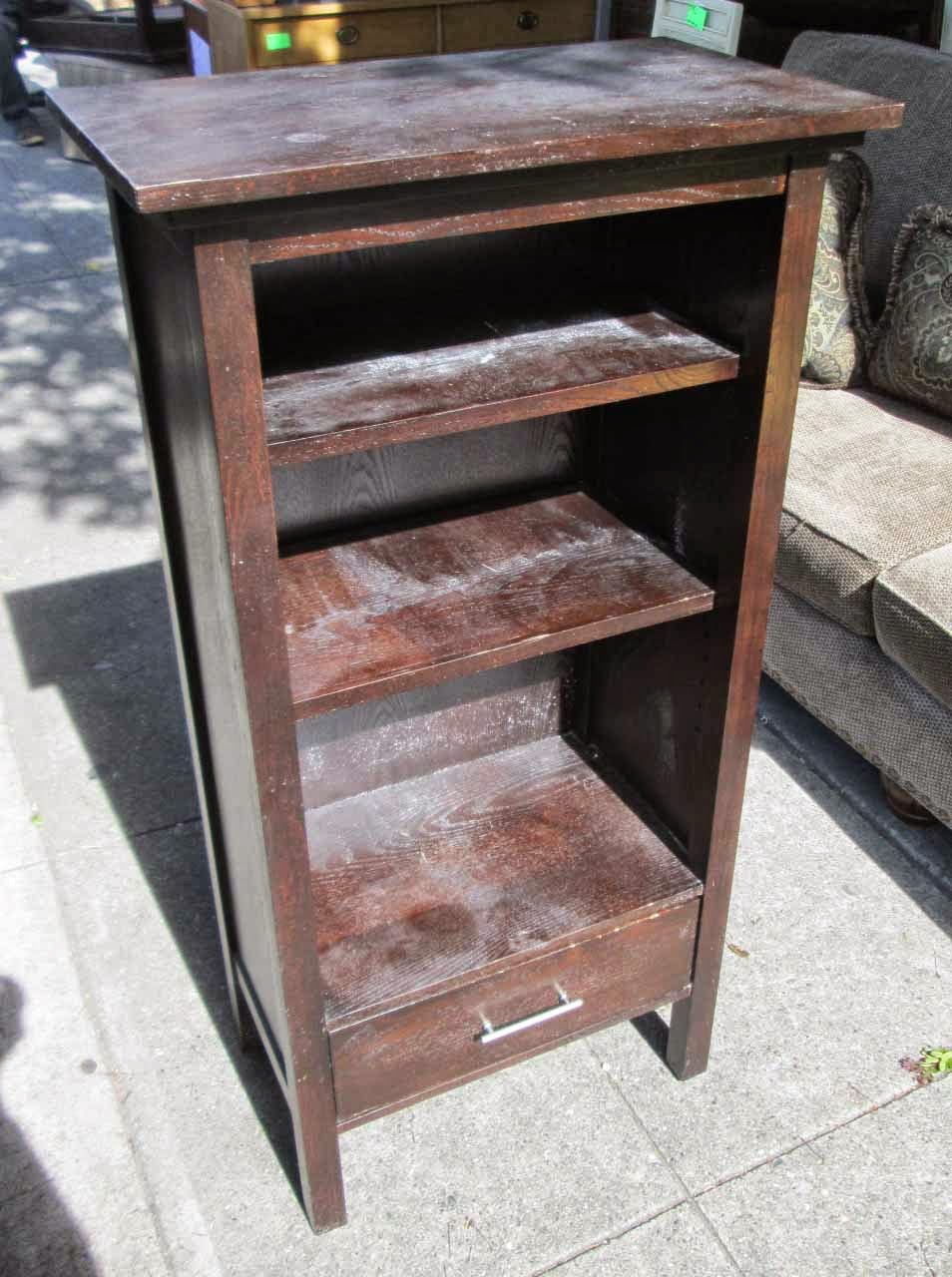 UHURU FURNITURE & COLLECTIBLES SOLD Narrow Espresso Shelf with Drawer