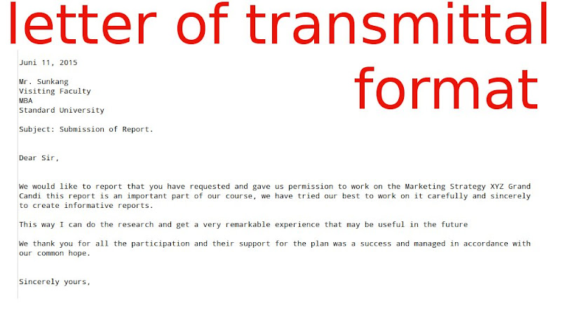 transmittal letters example
