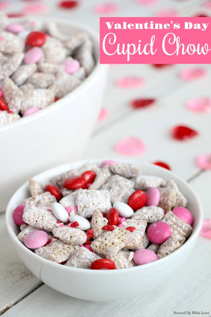 An easy, fun, and festive Valentine's Day Cupid Chow Muddy Buddies recipe to show your love to the ones that have your heart. 