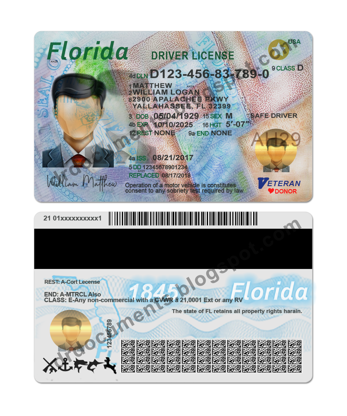 florida-drivers-license-psd-template
