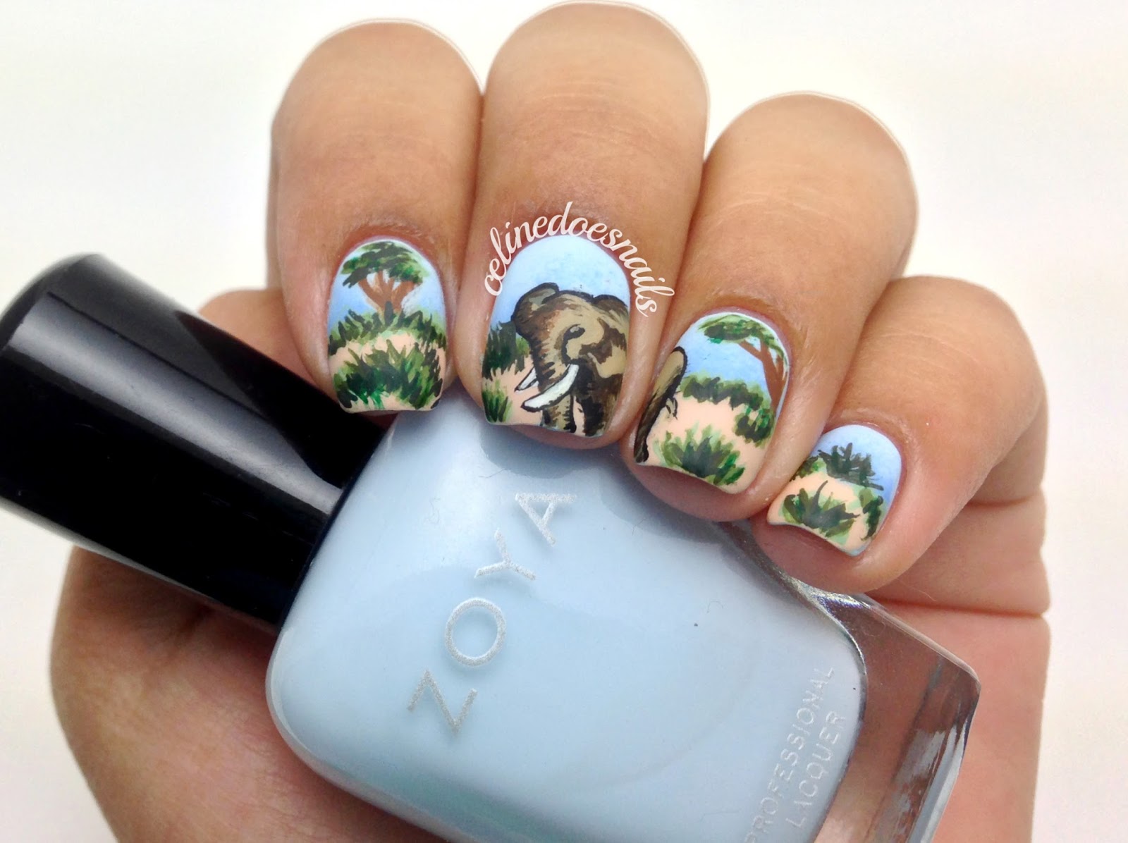 Baby Elephant Baby Shower Nail Art Design Nail Art Baby Shower