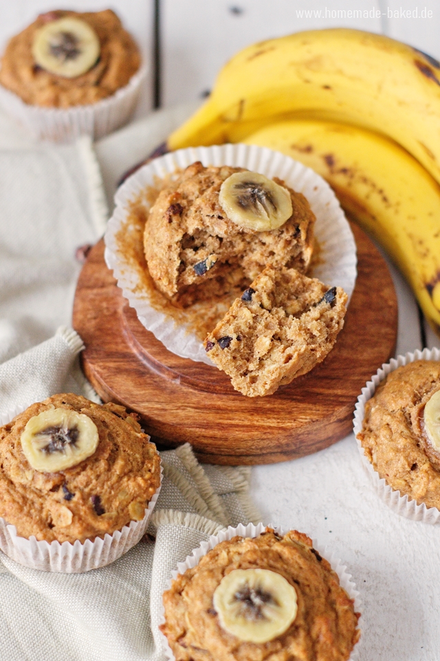 {Rezept} Gesunde Bananenmuffins - vegan, weizenfrei und ohne ...