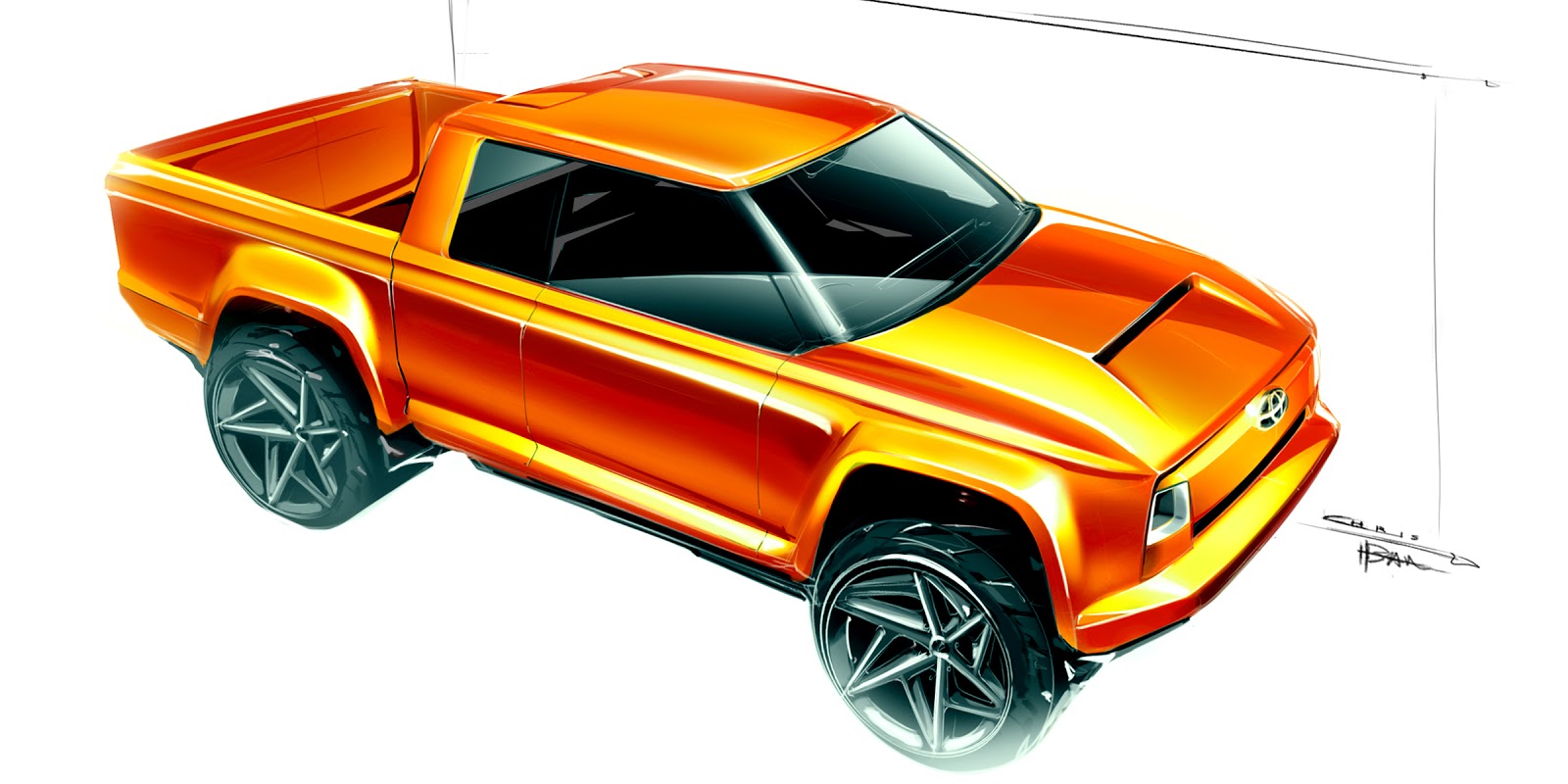 Orange car toyota