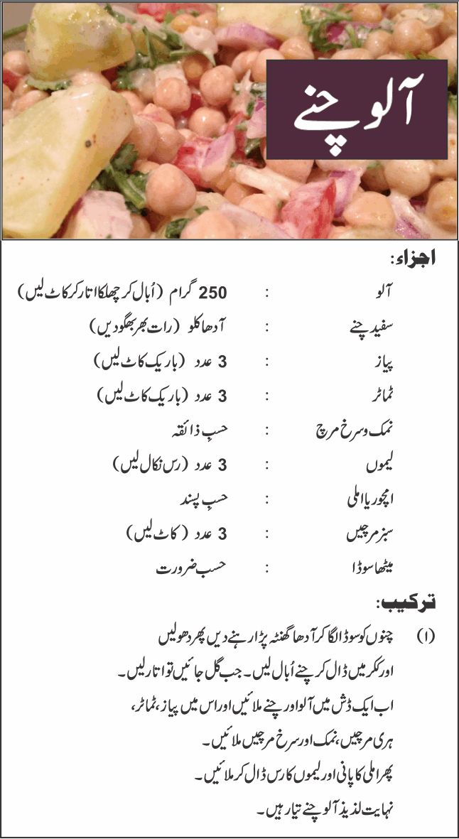 Aloo Chana Chaat Recipe Ø¢ÙÙ ÚÙØ§ ÚØ§Ù¹ Recipes In Urdu Urdu Recipes