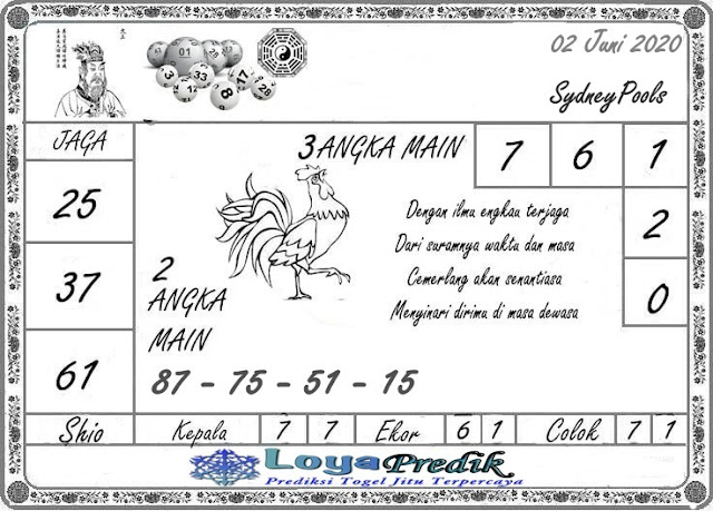 SYAIR TOGEL SYDNEY SELASA 02 JUNI 2020