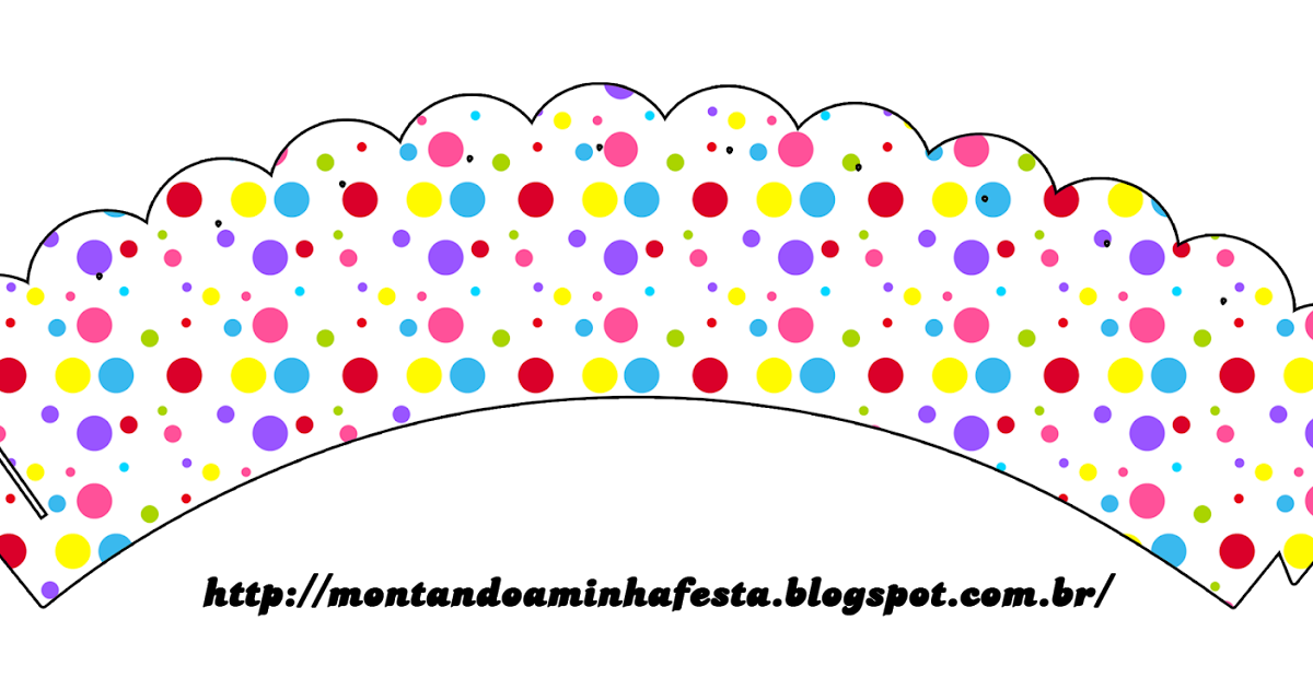 Colored Dots Cupcake Toppers and Wrappers