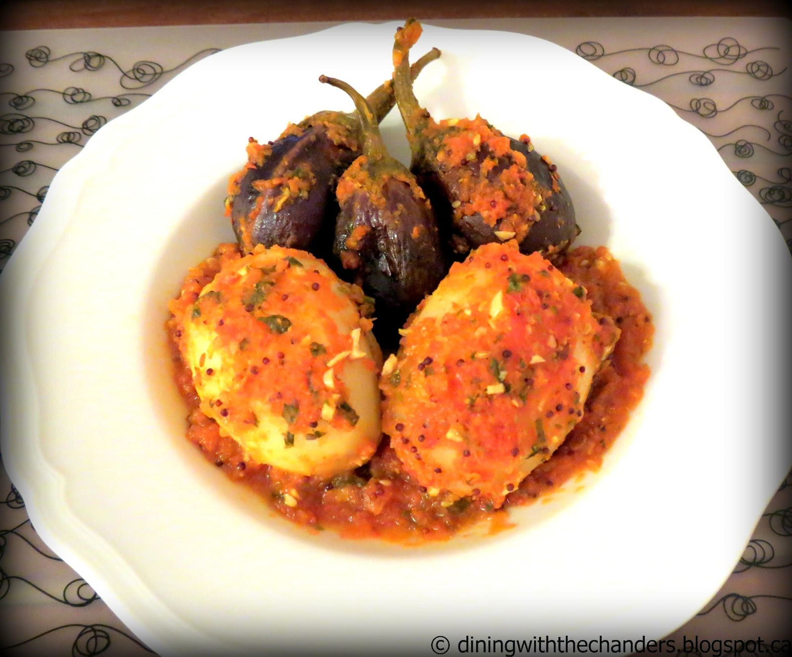 Dining with the Chanders Spice Stuffed & Baked, Eggplant and Potatoes