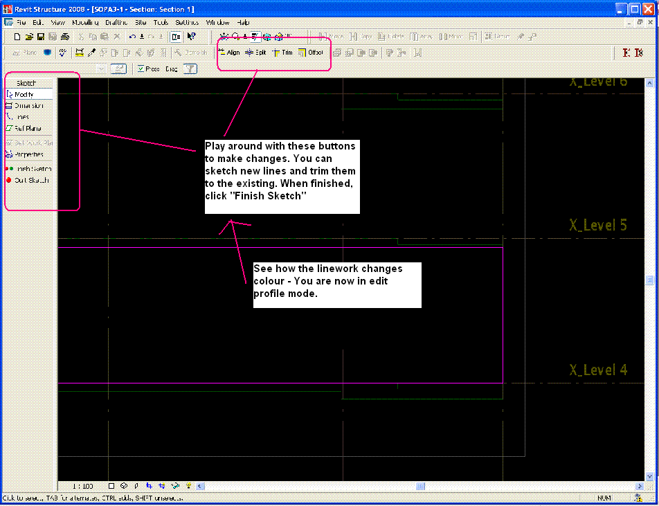 How to trim walls around slab profiles Revit