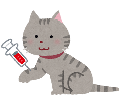 ペットの採血のイラスト(猫)