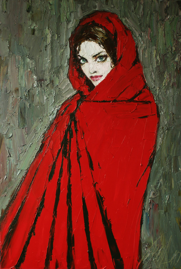 Ukrainian Portrait painter-"Ladies in Red" | Taras Loboda 1961 